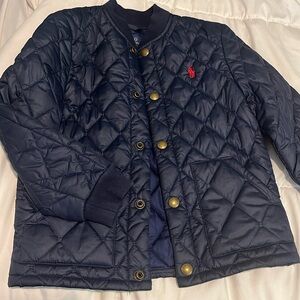 Polo By Ralph Lauren Navy Blue Quilted Barn Jacket Kids Sz 5 great condition